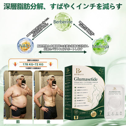 🛒BOMSTF®＆NAD+ 8-in-1 ナノ強化フォーミュラ【アップグレード版】内臓脂肪 / 肥満 / 糖尿病 / 睡眠時無呼吸 / 関節ケア / 肌のたるみ 集中サポート🛒🛒
